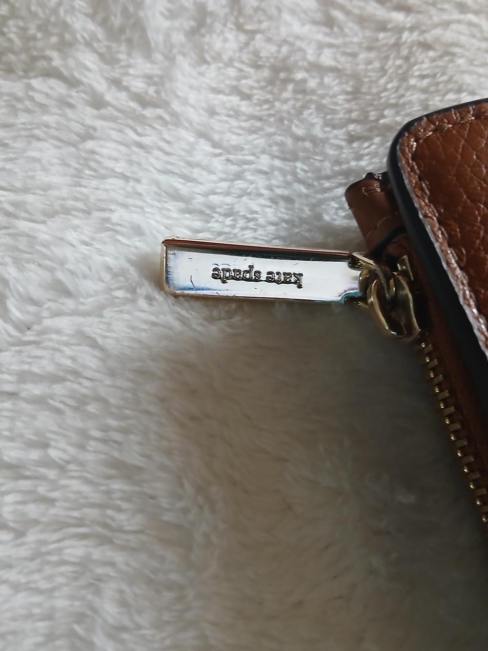 🚫 SOLD! Kate Spade New York COGNAC Pebbled Leather Zip & Snap Wallet - Picture 3 of 8